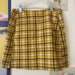 Urban outfitters yellow plaid skirt